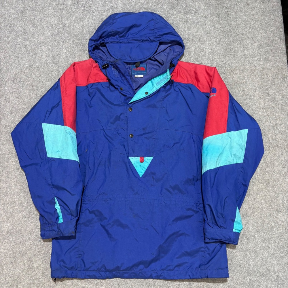 Vintage The North Face Extreme Anorak Jacket Mens Large Blue Red Colorblock USA